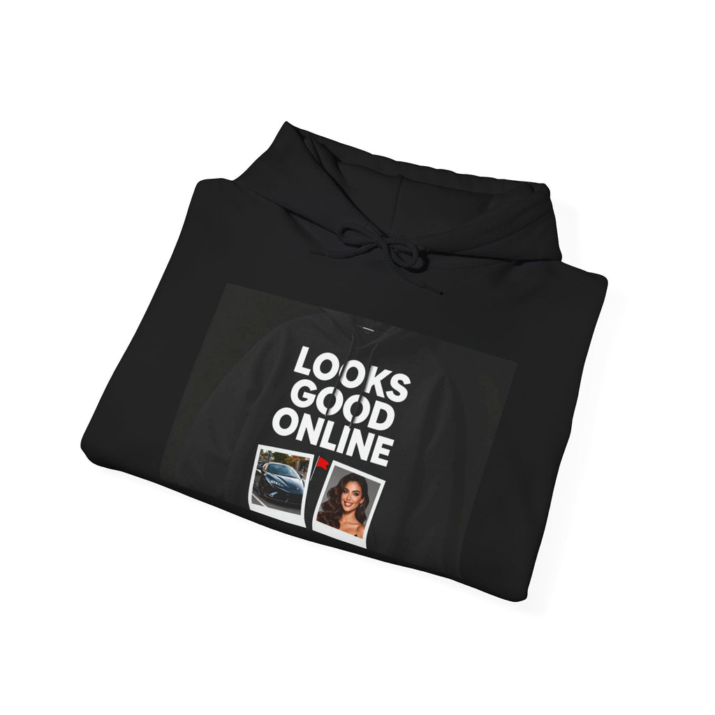 Looks Good Online Hoodie | Had Issues In Person graphic sweatshirt for Men