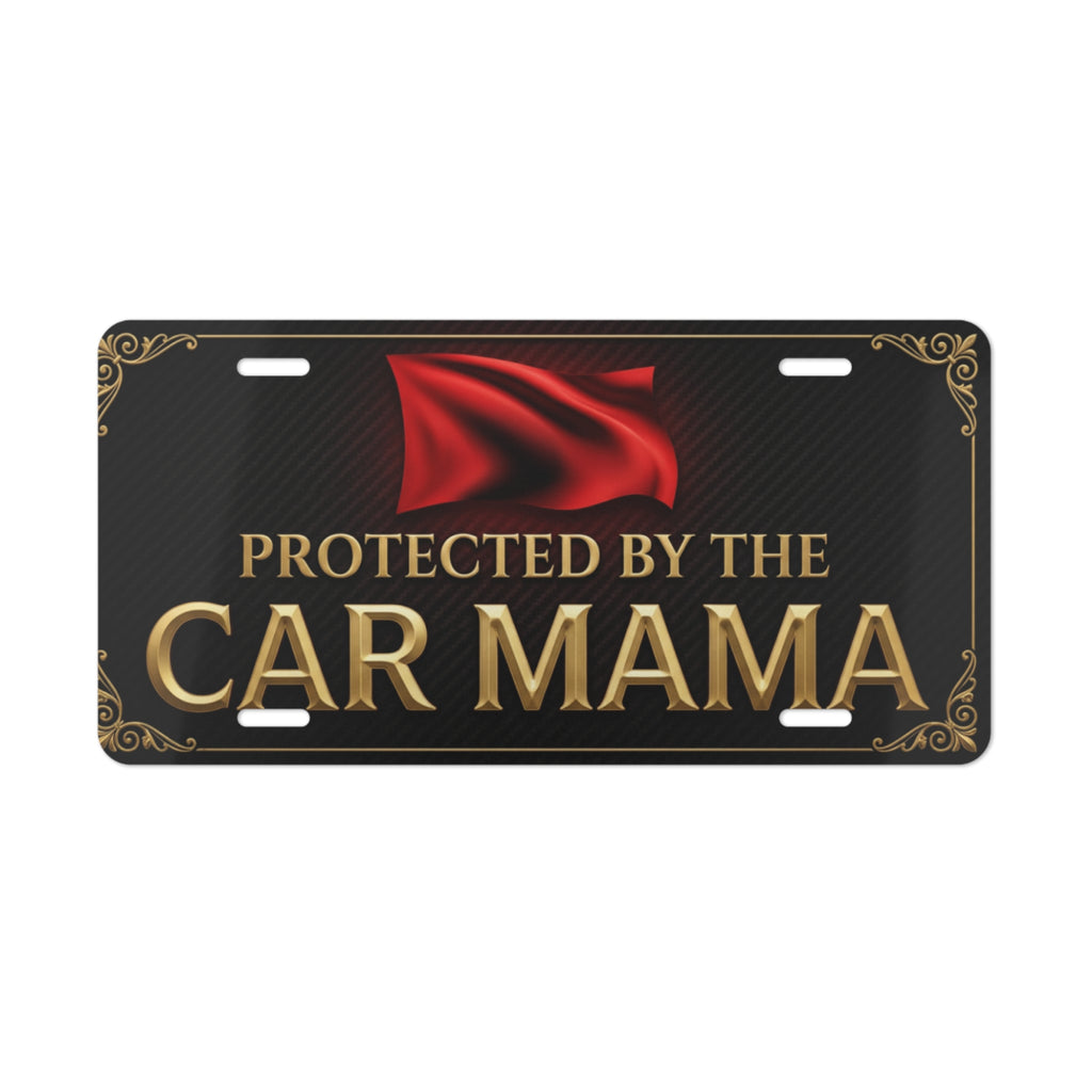 Protected by the Car Mama Metal Vanity Plate — Decorative License Plate for Mom, Car Accessory Gift